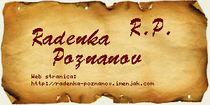 Radenka Poznanov vizit kartica